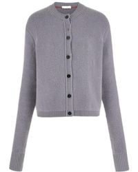 Ferragamo - Ferragamo Logo-Plaque Buttoned Crewneck Cardigan - Lyst