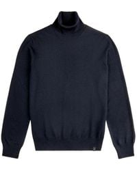 Fay - Roll-Neck Ribbed-Trim Sweater - Lyst