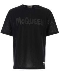 McQueen - Logo Printed Crewneck T-Shirt - Lyst