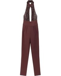 Elisabetta Franchi - Crocodile Embroidered Cut-Out Jumpsuit - Lyst