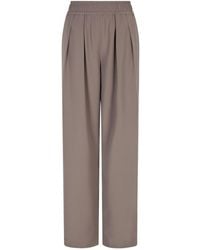 Emporio Armani - Loose Fit High Waist Trousers - Lyst
