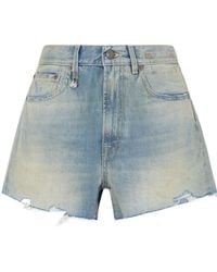 R13 - Frayed Denim Shorts - Lyst