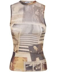 Jean Paul Gaultier - Printed Mesh Tank Top - Lyst