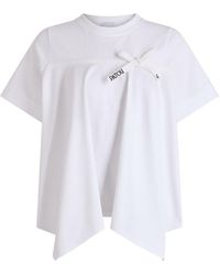 Patou - Draped Bow-Detail T-Shirt - Lyst
