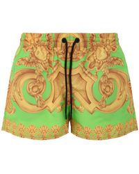 Versace - Baroque-Print Swim Shorts - Lyst