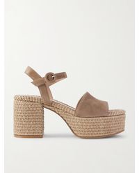 Gianvito Rossi - Carol 85 Suede Platform Sandals - Lyst