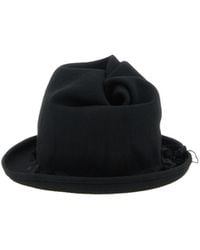 Yohji Yamamoto - Ruffled-Trim Fedora Hat - Lyst