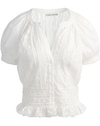 Alice + Olivia - Kathryn Lace Trim Blouse - Lyst