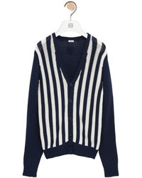 Loewe - Striped V-Neck Cardigan - Lyst