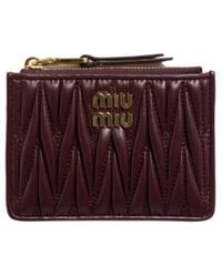 Miu Miu - Matelassé Zip Card Wallet - Lyst
