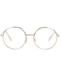 Celine - Metallic Round-Frame Glasses - Lyst