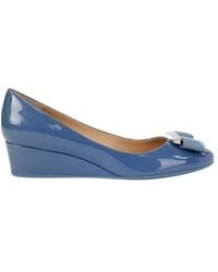 Ferragamo - Bow-Tie Round-Toe Wedge Heels - Lyst