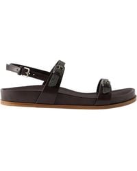 Brunello Cucinelli - Round-Toe Flat Sandals - Lyst