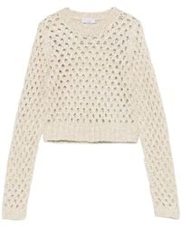 Brunello Cucinelli - Open-Knit Sequin Embellishment Sweater - Lyst