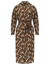 Weekend by Maxmara - Max Mara Weekend Dolmen Patterned Midi Dress - Lyst