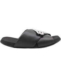 Balenciaga - Logo Plaque Slip-On Slides - Lyst