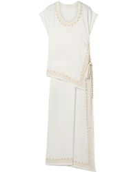 Rabanne - Embroidered Layered Twill Midi Dress - Lyst