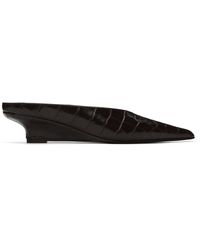 TOTEME - Sharp Croco-Embossed Wedge Mules - Lyst