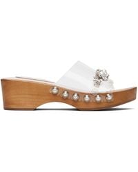 Simone Rocha - Embellished Scalloped Wooden Clog Sandals - Lyst