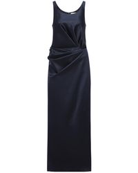 Fendi - Gathered Strapless Satin Dress - Lyst