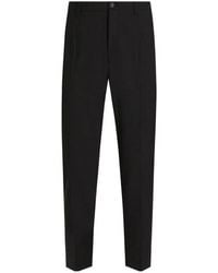 Dolce & Gabbana - Stretch Cotton Pants With Dg Embroidery - Lyst