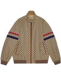 Gucci - Gg Cotton Canvas Bomber Jacket - Lyst