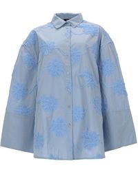 ROTATE BIRGER CHRISTENSEN - Lipy Floral Embroidered Oversized Shirt - Lyst