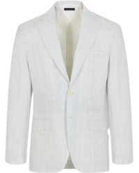 Brioni - And Sky Checked Silk Seersucker Soffio Blazer - Lyst