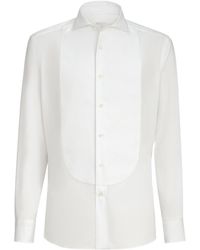 Brunello Cucinelli - Sea Island Cotton Twill Basic Fit Shirt With Point Collar And Pleated Bib And Cuffs - Lyst