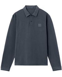 Stone Island - Logo-Patch Long-Sleeve Polo Shirt - Lyst
