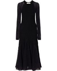 Lanvin - Open-Knit Wool Maxi Dress - Lyst