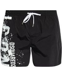 DSquared² - Belt Design Logo Beach Shorts - Lyst