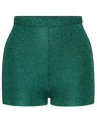 Valentino - Logo-Print Metallic Shorts - Lyst