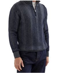 Brunello Cucinelli - Half-Zip Chevron Jumper - Lyst