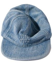 Miu Miu - Washed Denim Baseball Cap - Lyst