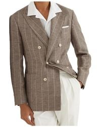 Brunello Cucinelli - Striped Double-Breasted Blazer - Lyst