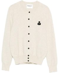 Isabel Marant - Isabel Marant Étoile Logo-Embroidered Knitted Cardigan - Lyst