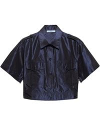 Prada - Cropped Taffeta Shirt - Lyst