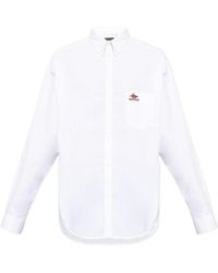 Balenciaga - Logo Printed Drop Shoulder Shirt - Lyst