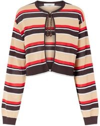 Rabanne - Striped Bead-Embellished Cardigan - Lyst