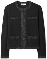 Tory Burch - Kendra Embellished Wool Cardigan - Lyst