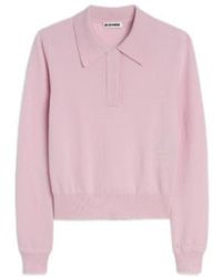 Jil Sander - Long Sleeve Polo Knitted Top - Lyst