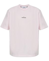 Stone Island - Logo-Print Cotton T-Shirt - Lyst