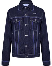 Off-White c/o Virgil Abloh - Zip-Embellished Denim Jacket - Lyst