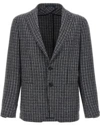 Tagliatore - Single-Breasted Tweed Blazer - Lyst