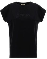 Herno - Logo Embellished Crewneck T-Shirt - Lyst