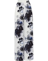 McQueen - Floral Printed Elasticated Waistband Trousers - Lyst
