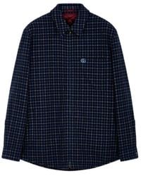 Gucci - Wool Flannel Zip Jacket With Embroidery - Lyst
