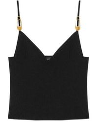 Versace - Safety-Pin Detailed Knitted Top - Lyst