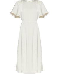 ROTATE BIRGER CHRISTENSEN - Satin Slit Midi Dress - Lyst